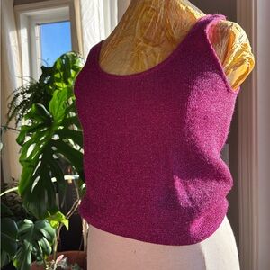 Vibrant Vintage Purple sparkle Knit Tank Top